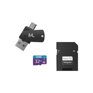 MEMORIA 32GB MICROSD+ADAP+USB CLASSE 10 MC151