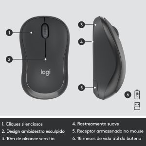 KIT TECLADO E MOUSE SEM FIO USB PRETO MK295 - 920-009793-V - LOGITECH