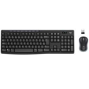 KIT TECLADO E MOUSE SEM FIO USB PRETO MK270 - 920-004433-V