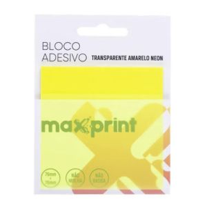 BLOCO ADESIVO CLEARNOTE NEON TRANSPARENTE AMARELO 744891 - MAXPRINT