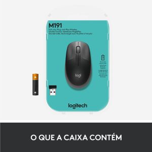 MOUSE SEM FIO USB PRETO/CINZA M190