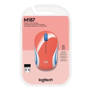 MOUSE SEM FIO MINI USB CORAL  M187 - 910-005362-V