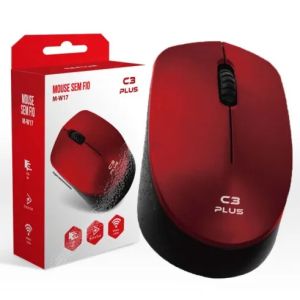 MOUSE SEM FIO USB VERMELHO M-W17RD - C3 TECH