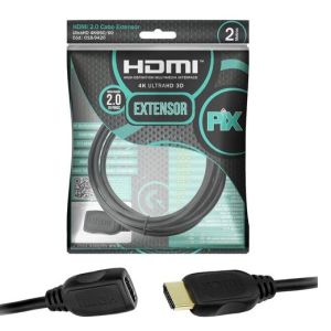 CABO EXTENSOR HDMI MACHO X HDMI FEMEA 2,0M 4K 19PINOS 018-9420