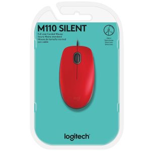 MOUSE USB ML110 COM CLIQUE SILENCIOSO, DESIGN AMBIDESTRO, VERMELHO - 910-006755