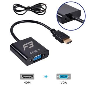 CONVERSOR HDMI MACHO X VGA FEMEA COM AUDIO