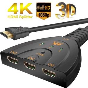 SWITCH HDMI 4K/2K 3-ENTRADAS X 1-SAIDA C/ CABO - CBH.1123