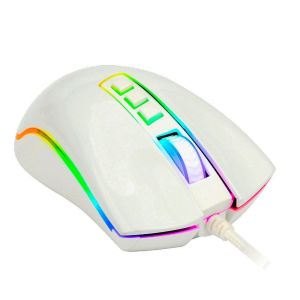 MOUSE GAMER USB 12400 DPI COBRA M711W BRANCO