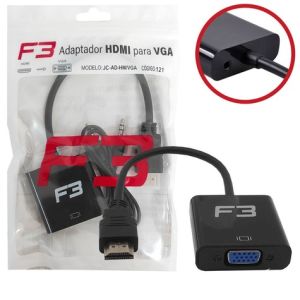 CONVERSOR HDMI MACHO X VGA FEMEA COM AUDIO