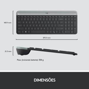 KIT TECLADO E MOUSE SEM FIO USB  MK470