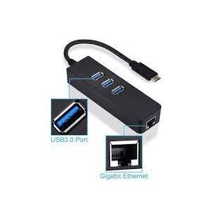 HUB USB-C 3.1 PARA 3 PORTAS USB 3.0 COM RJ45 10/100/1000