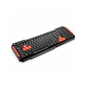 TECLADO GAMER SEM FIO USB PRETO/VERM TC191