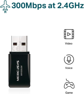 WIRELESS ADAPT.USB 300MBPS MINI MW300UM - MERCUSYS